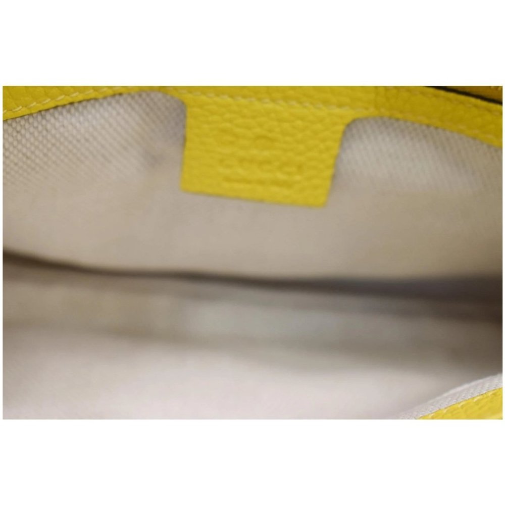 Gucci Soho Chain Flap Yellow Leather Shoulder Bag - Picture 10 of 12